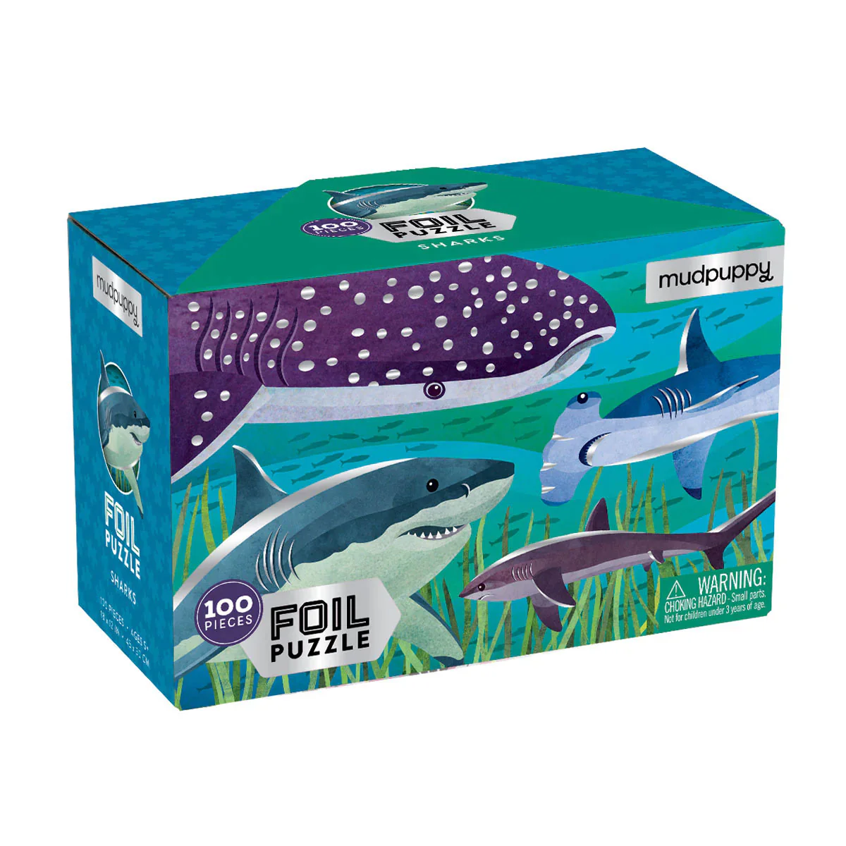 100 Piece Puzzle Foil Sharks - Bobangles