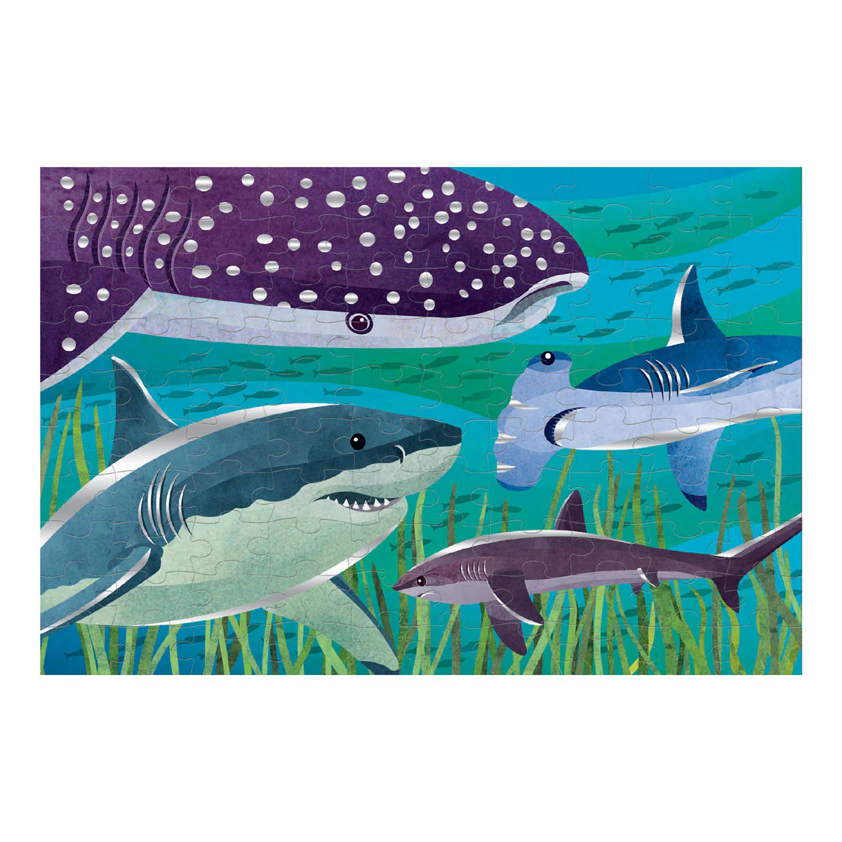 100 Piece Puzzle Foil Sharks - Bobangles - Image 2