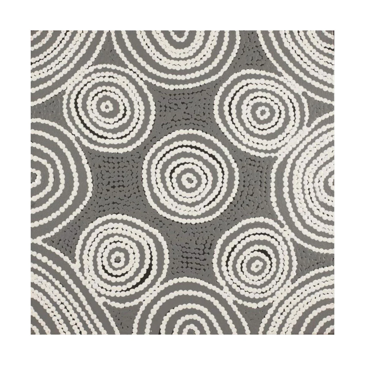 1527/25 Canvas Prestretched Ngapa Jukurrpa (Water Dreaming) 30x30cm Rosina Napurrurla White - Warlukulangu Artists