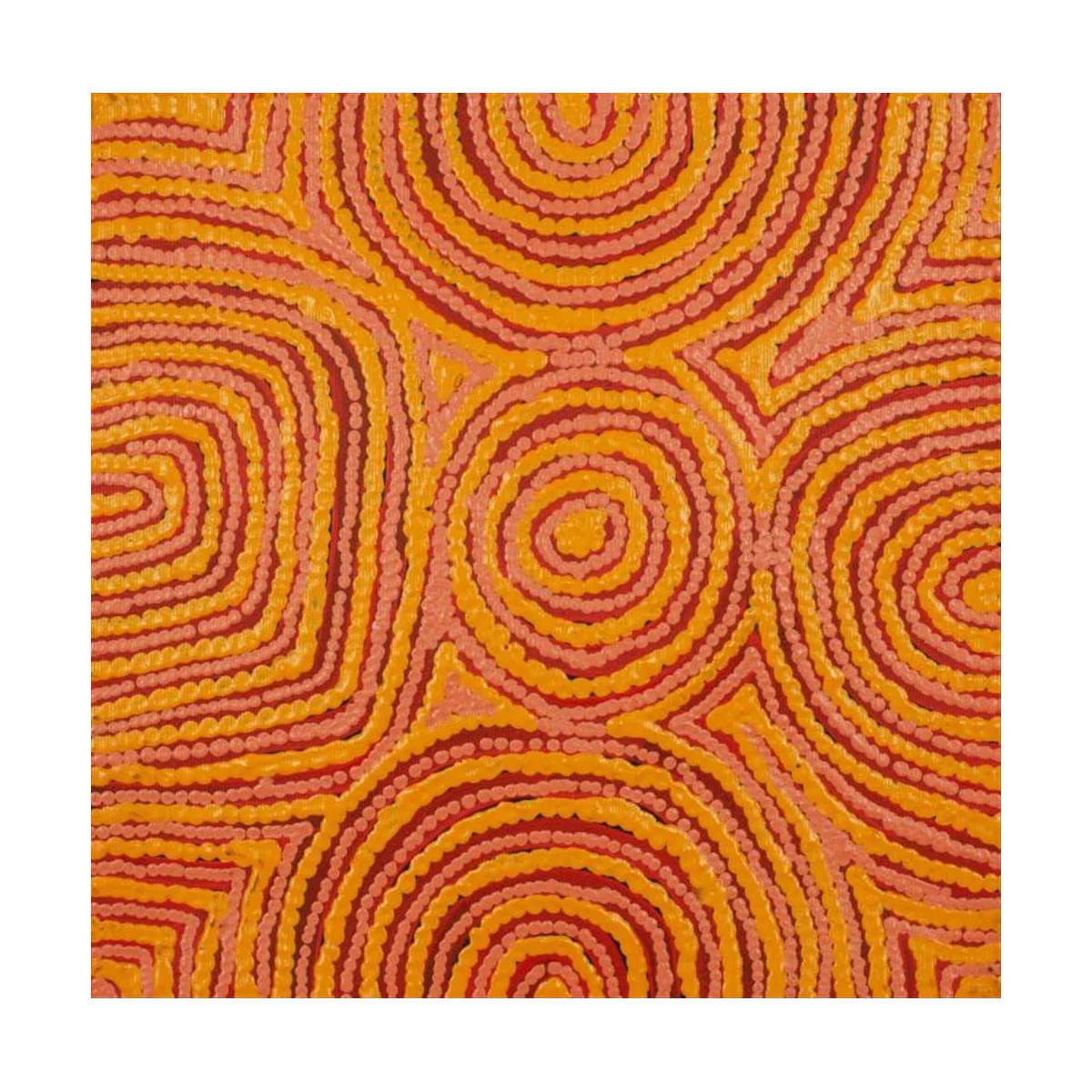 1713/25 Canvas Prestretched Ngapa Jukurrpa (Water Dreaming) 30x30cm Maxie Jampijinpa Pollard - Warlukulangu Artists