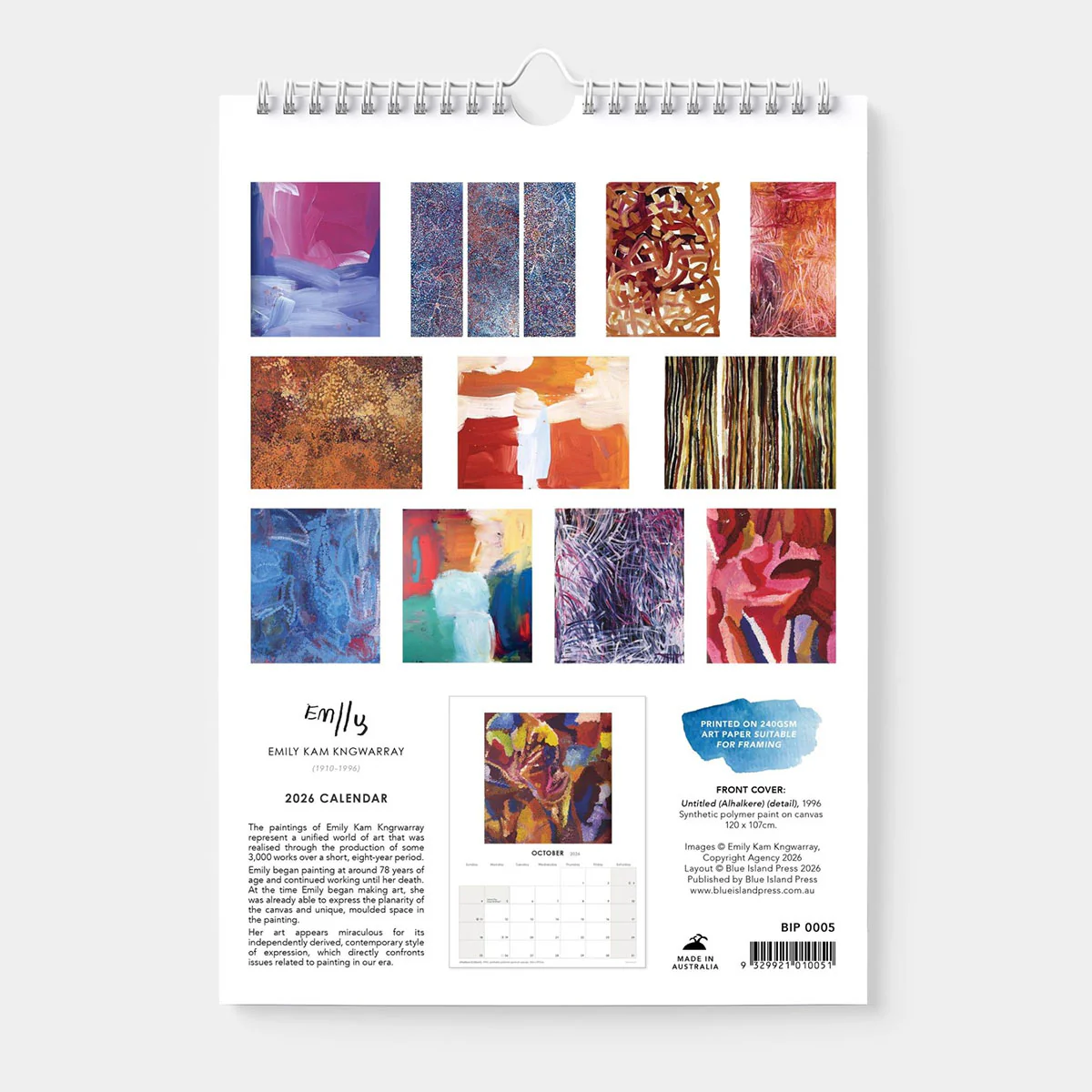 2026 Calendar Emily Kam Kngwarreye - Blue Island Press - Image 3
