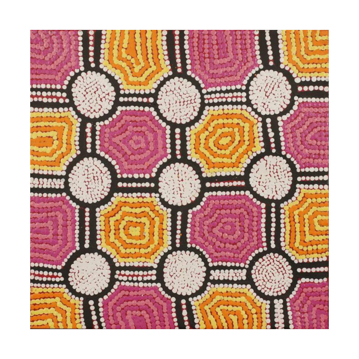 2616/25 Canvas Prestretched Janmarda Jukurrpa (Bush Onion Dreaming) 30x30cm Roxanne Napangardi Woods - Warlukulangu Artists