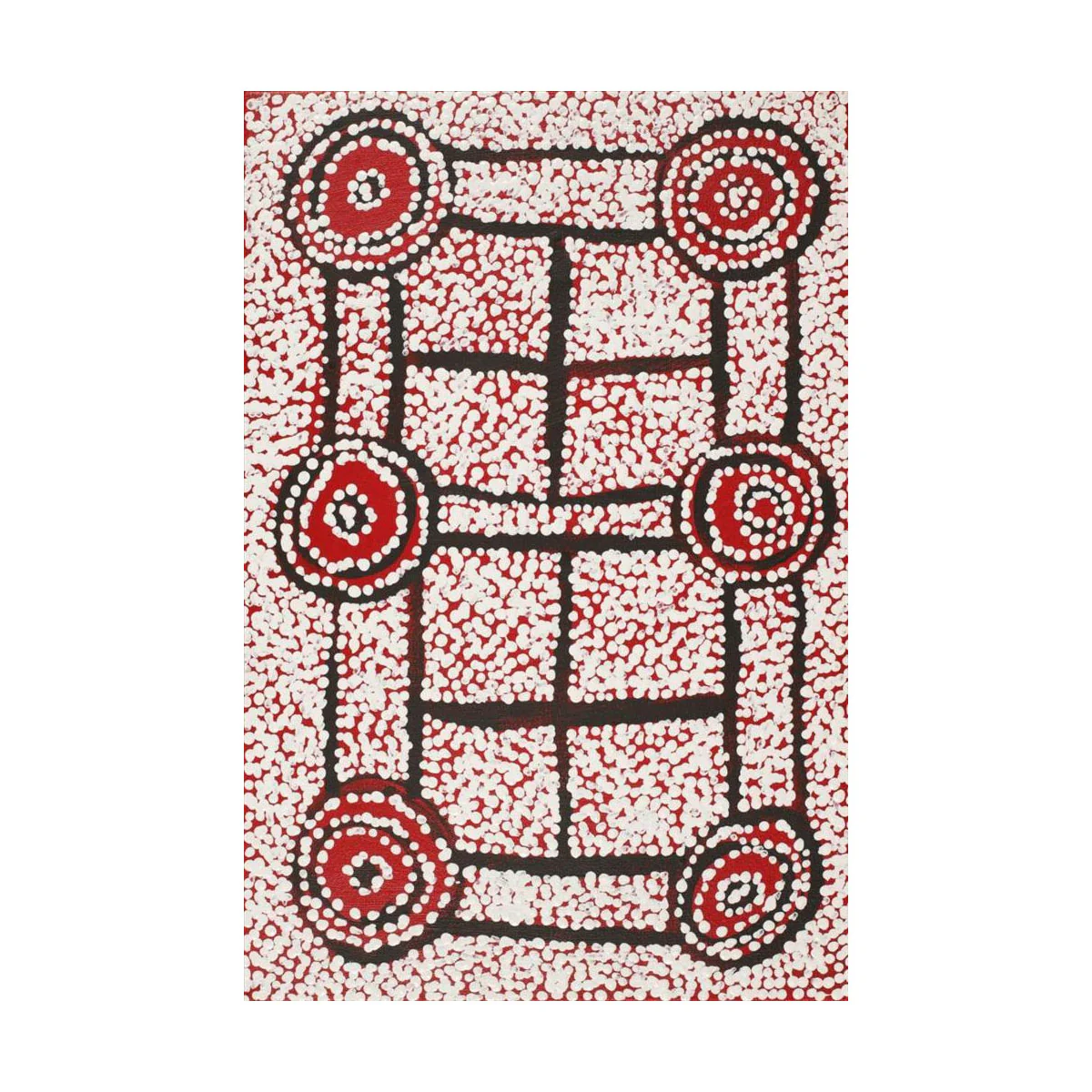 639/25ny Painting Nyirripi Ngapa Jukurrpa (Water Dreaming) 46x30cm Shane Jampijinpa Brown - Warlukulangu Artists