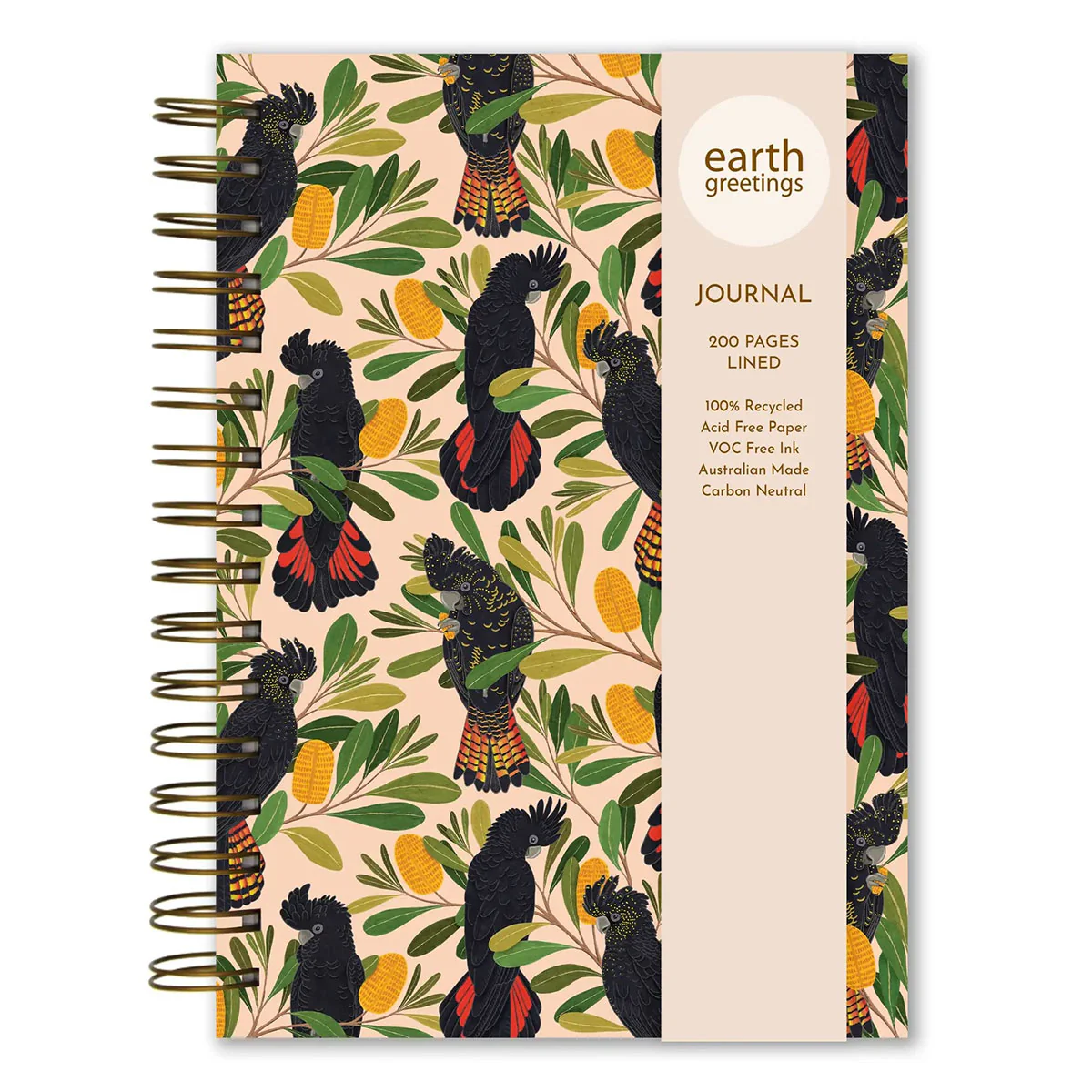 A5 Journal Lined Cockatoos & Banksia - Earth Greetings