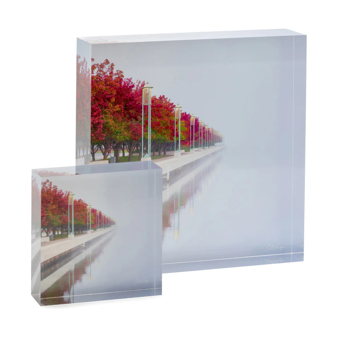 Acrylic Desk Block Red Serenity 19x19cm - Scott Leggo - Image 2