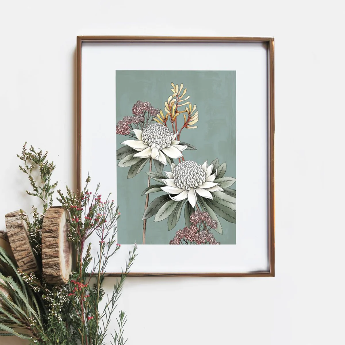 Art Print A3 Waratah Portrait - Typoflora
