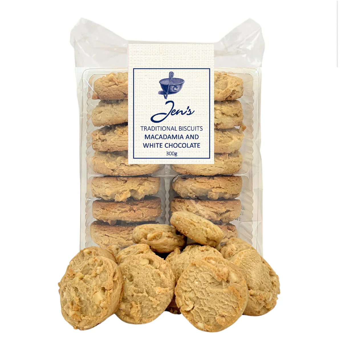 Biscuits Macadamia & White Chocolate Jen's Traditional - Gourmat  Brands