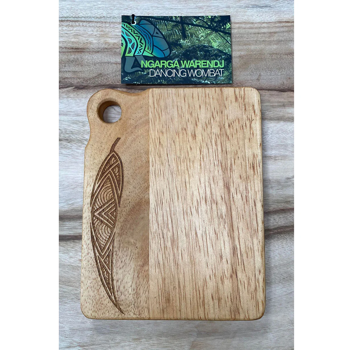 Wooden Board Rectangle Mini Gum Leaf Acacia 20x15x1.5cm - Ngarga Warendj