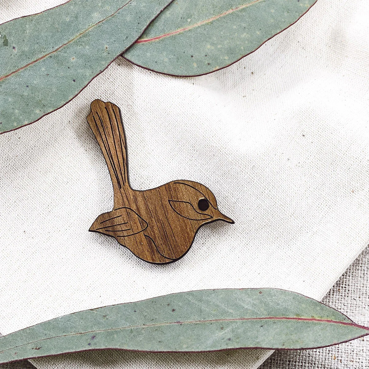 Brooch Fairy Wren - Buttonworks