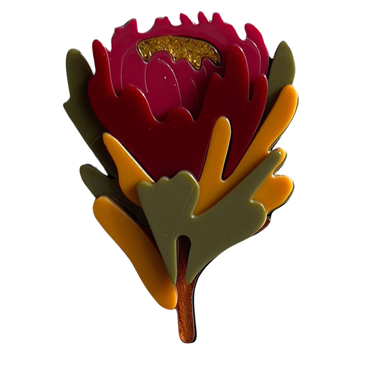 Brooch Iris Waratah Red - Urban Products