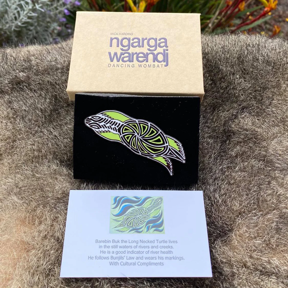 Brooch/Pin Barebin Buk the Turtle - Ngarga Warendj - Image 2