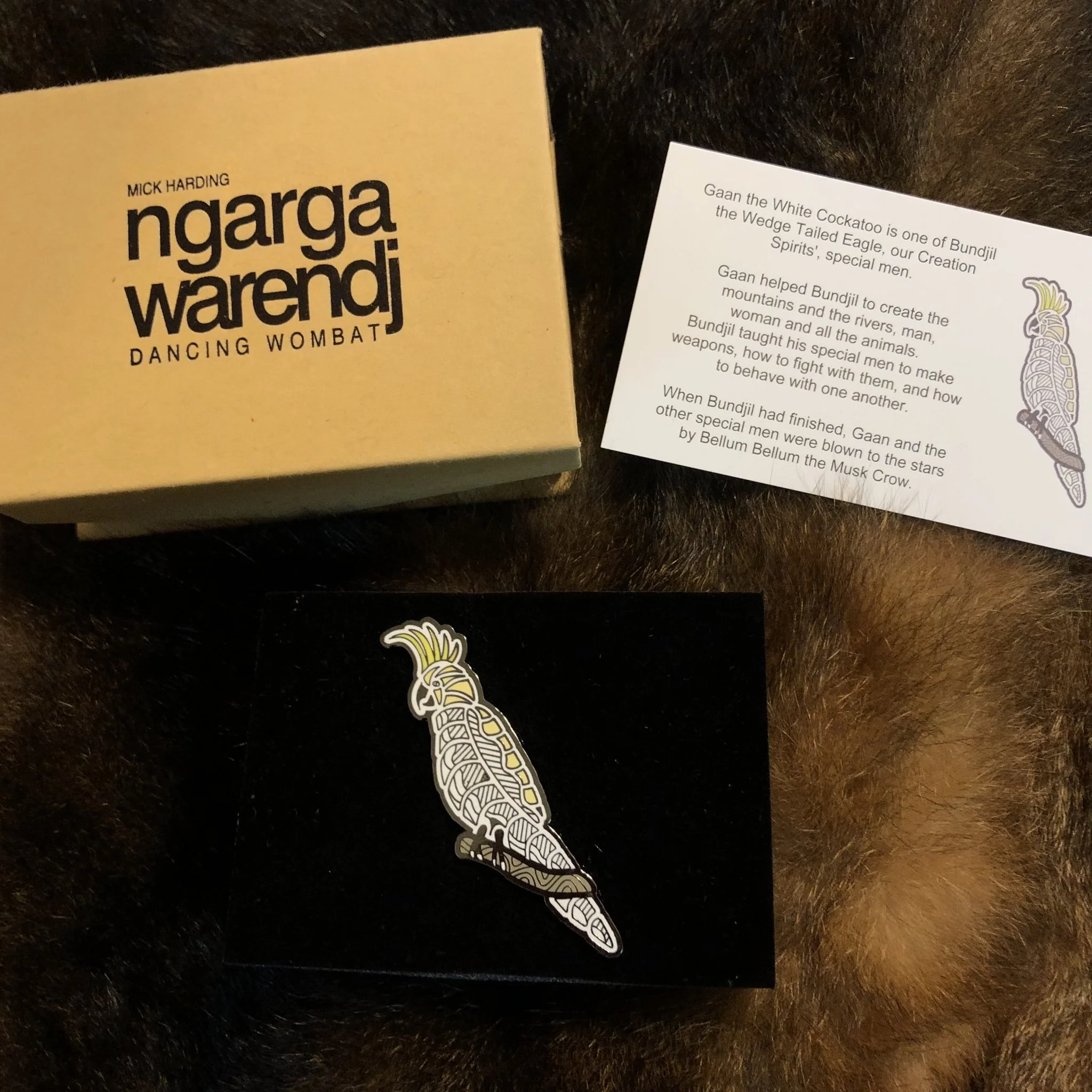 Brooch / Pin Cockatoo - Ngarga Warendj - Image 2