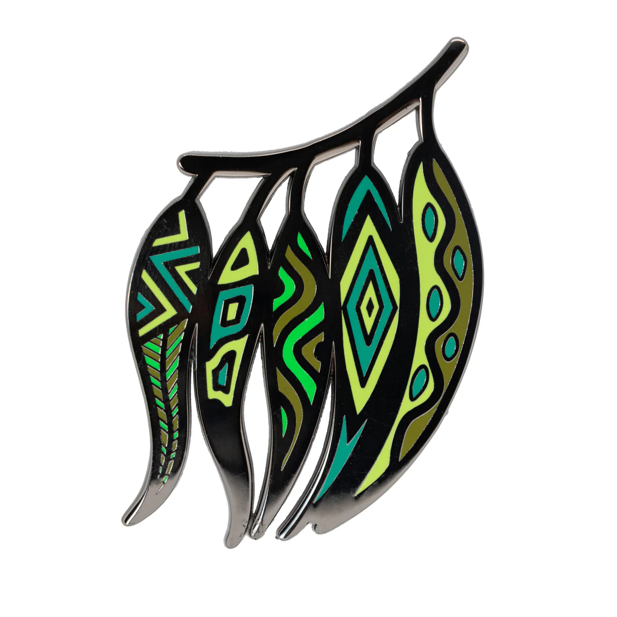 Brooch / Pin Gum Leaves - Ngarga Warendj
