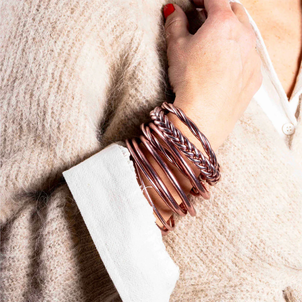 Buddhist Bracelet Braid Rose Gold - French Bazaar - Image 2