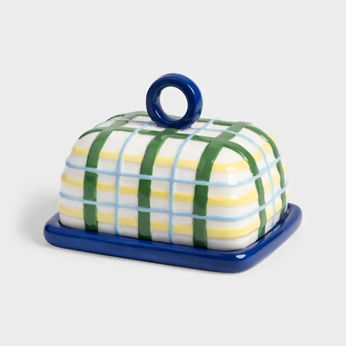 Butter Dish Plaid Blue - Klevering