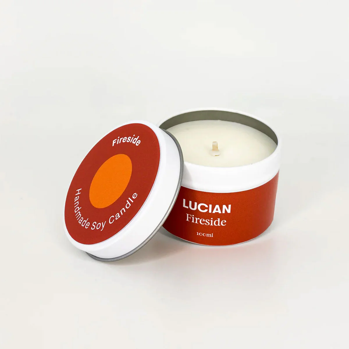 Candle Medium Tin Fireside - Lucian Candles