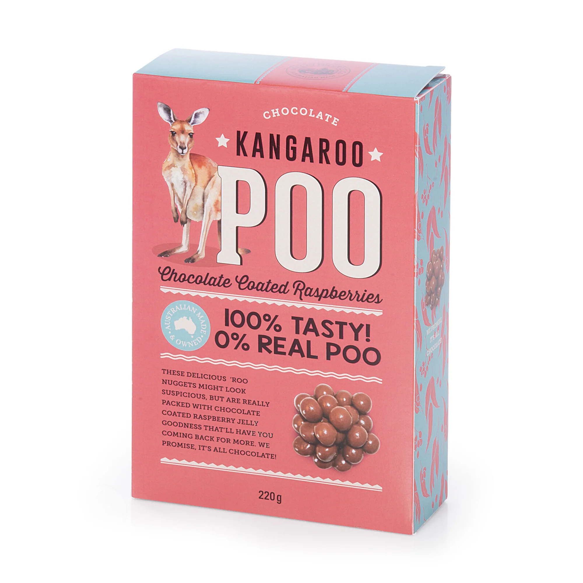 Chocolate Coated Raspberries Kangaroo Poo 220g - Gourmet Brands
