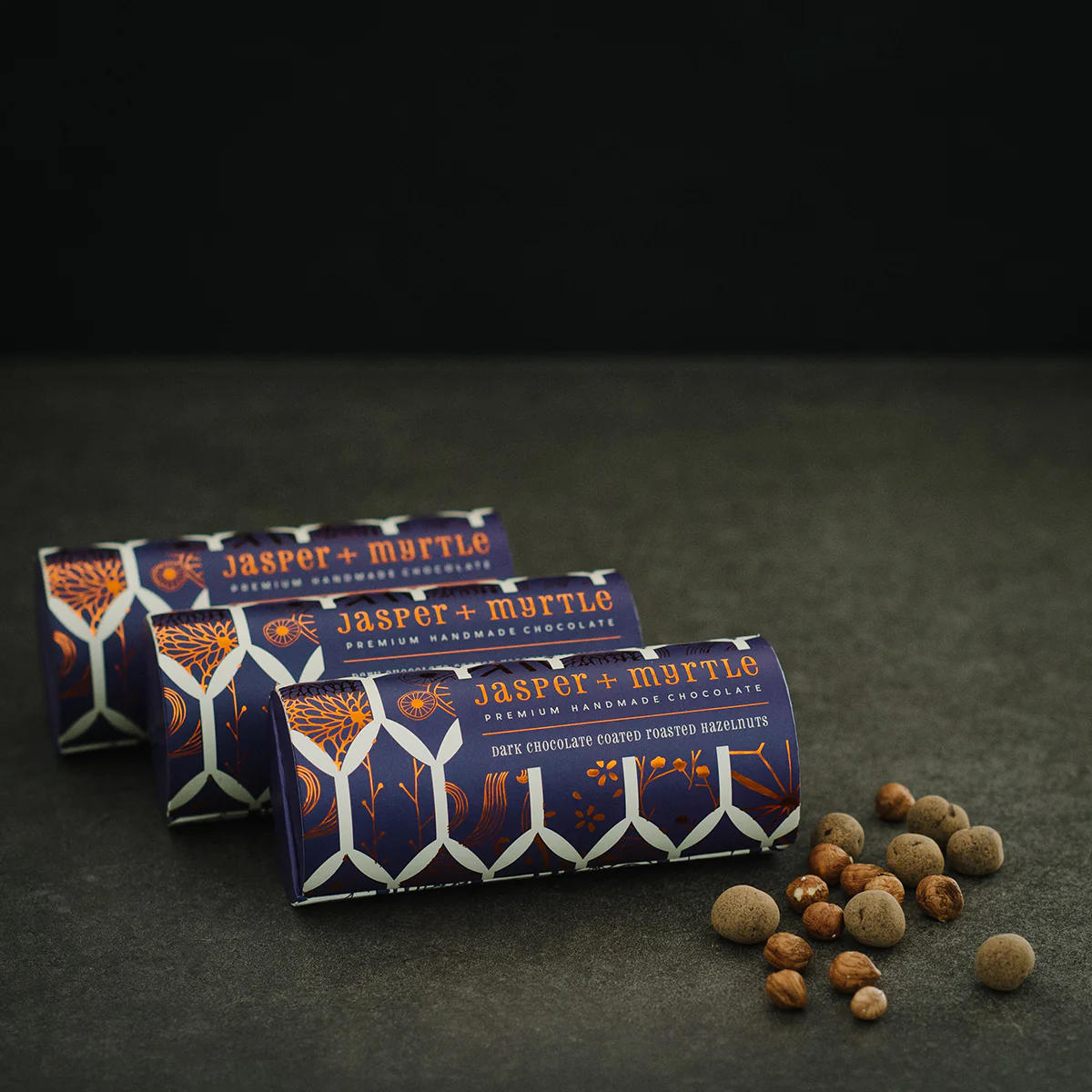 Chocolate Panning Dark Hazelnuts 200g - Jasper & Myrtle