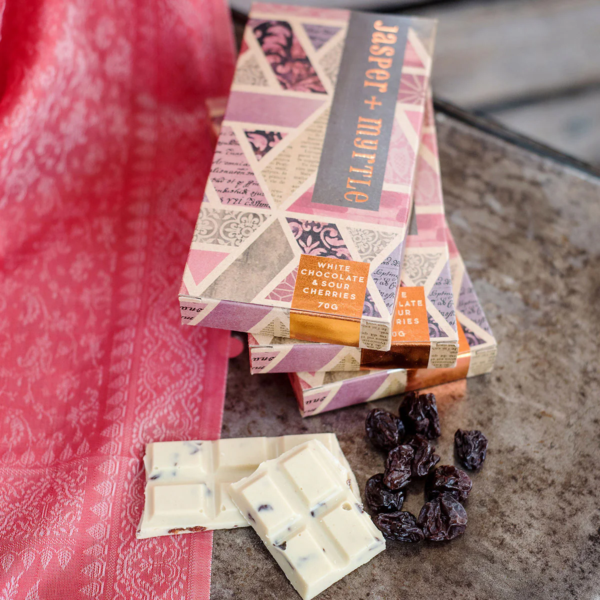 Chocolate Sour Cherries White 70g - Jasper & Myrtle