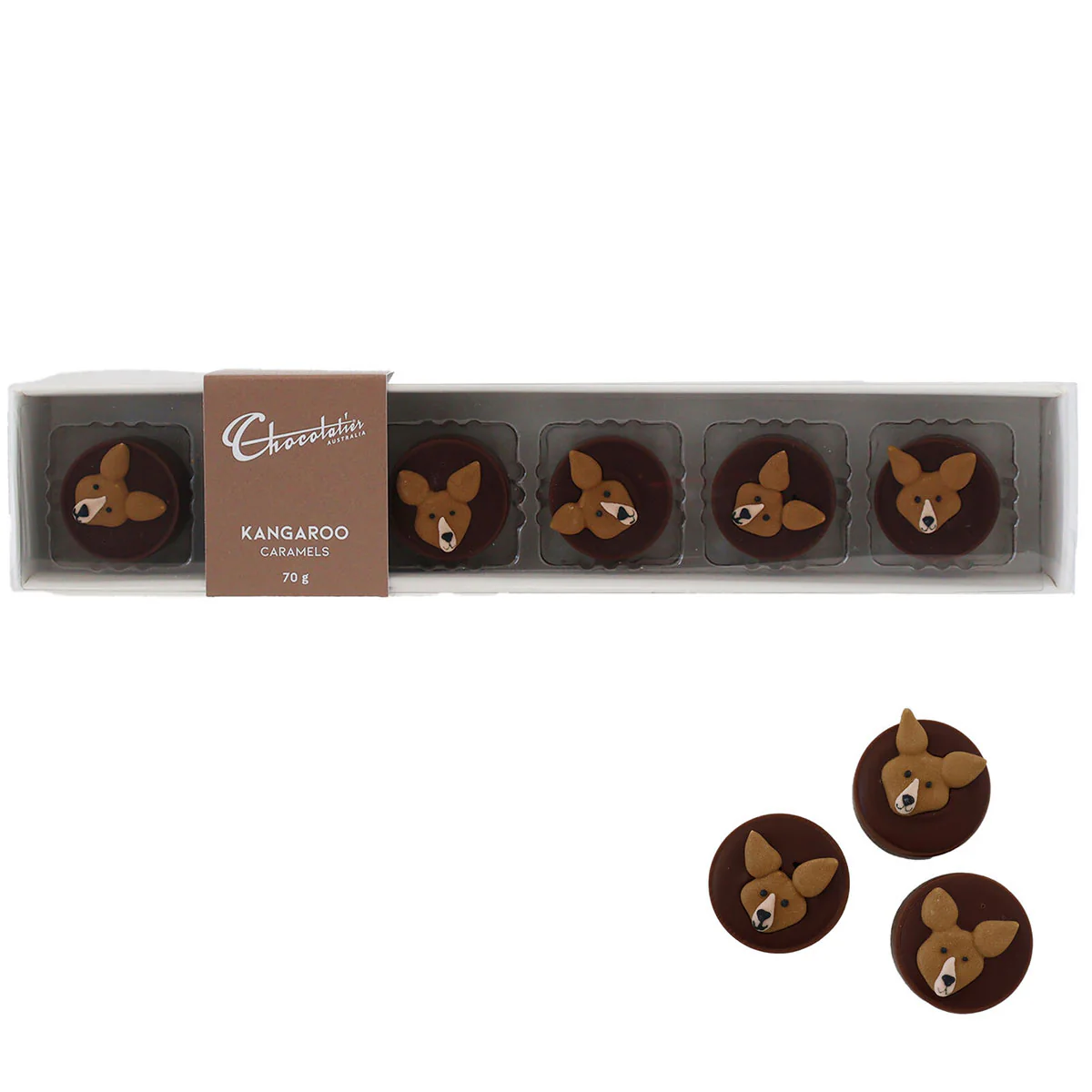 Chocolate Kangaroo Caramels 6 Pack 70g - Gourmet Brands
