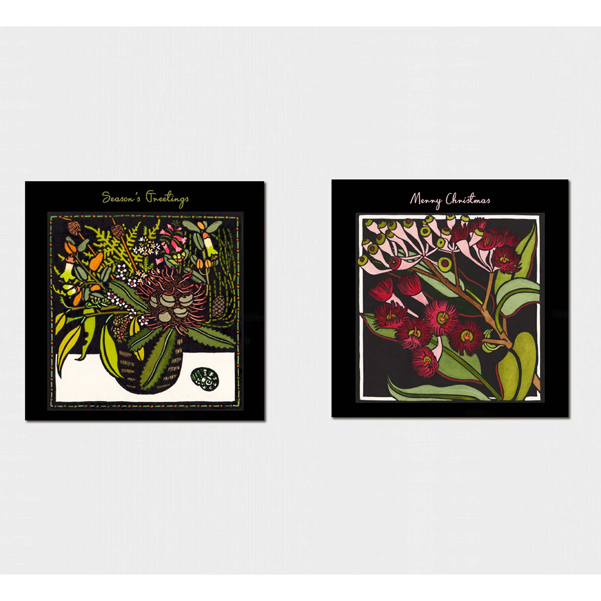 Christmas Card Pack Kit Hiller Gum Blossom and Native Vase 2 Assorted - Blue Island Press - Image 2