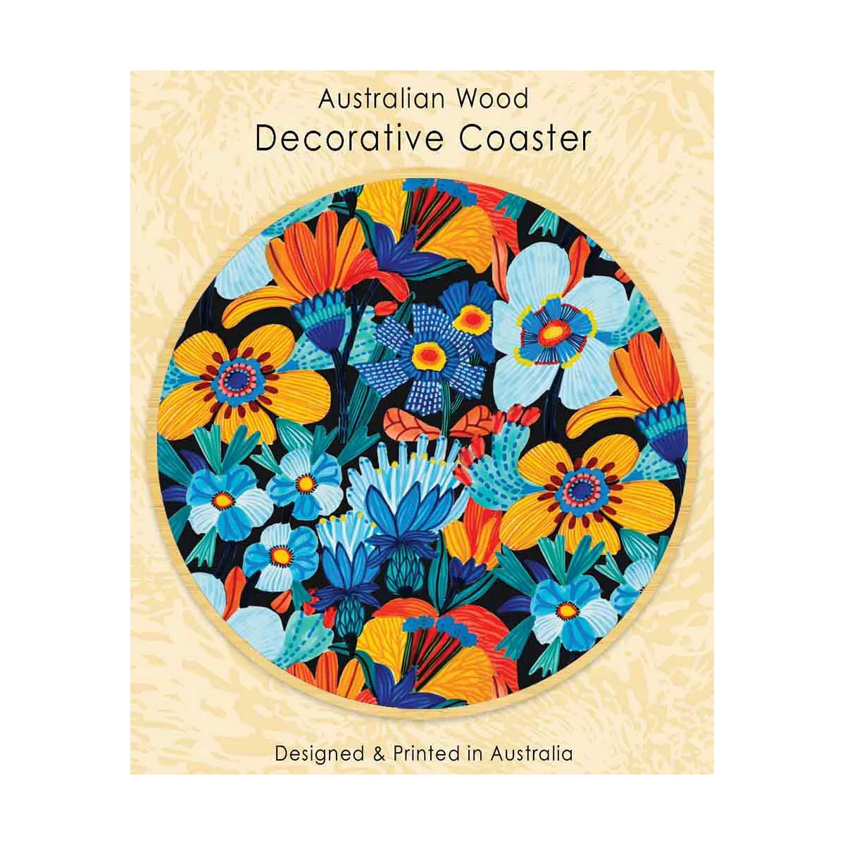 Coaster Cornflowers Wooden - Aero Images