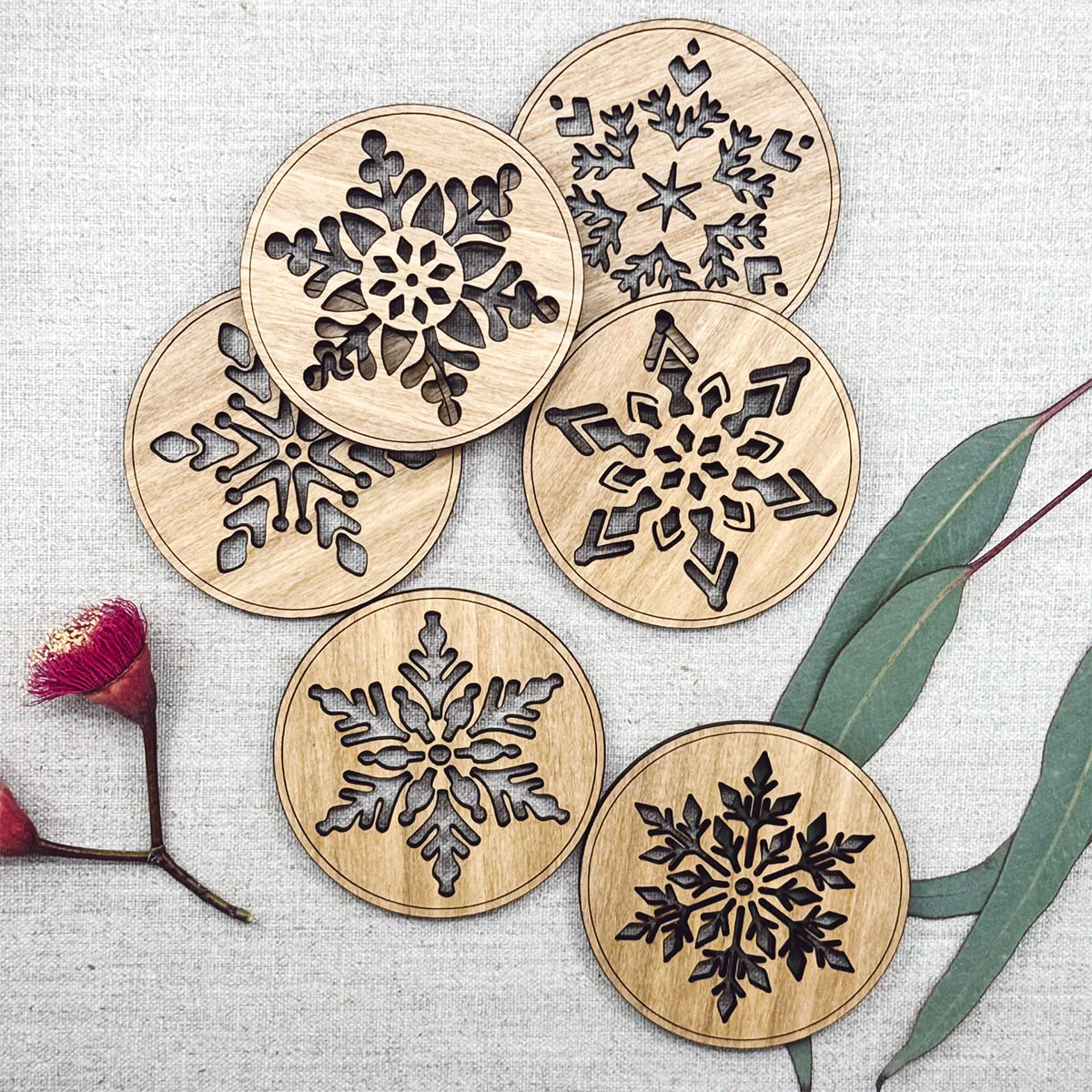 Coasters Snowflake Set of 6 - Buttonworks