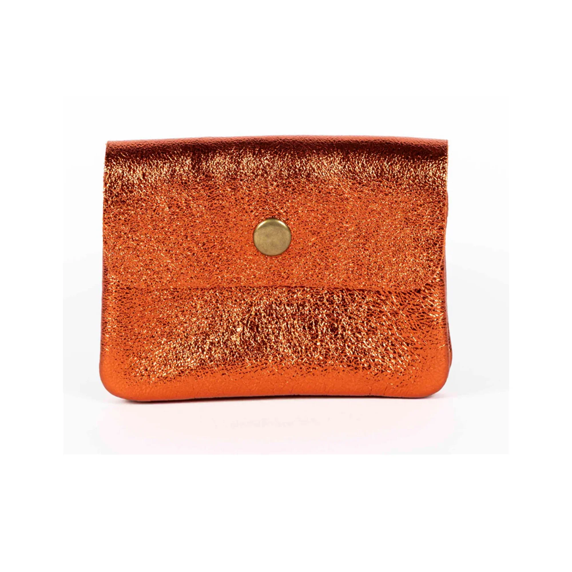 Coin Purse Metallic Burnt Orange - French Bazaar