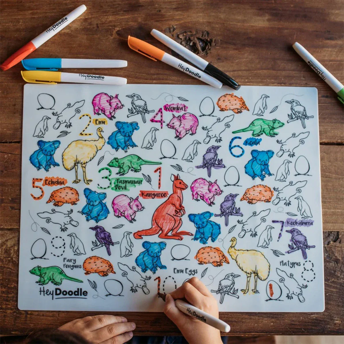 Colouring & Doodle Mat Mini Aussie Animals - Hey Doodle - Image 2