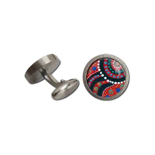 Cufflinks Round Swimming After Rain - Allegria Designs