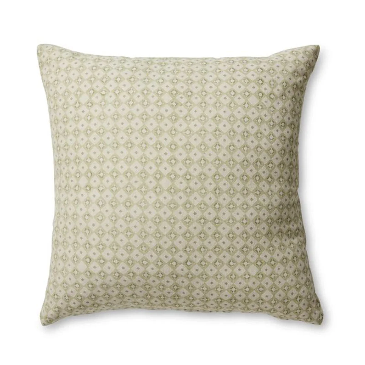 Cushion Diamond Block Print Samira Green 50cm - Madras Link