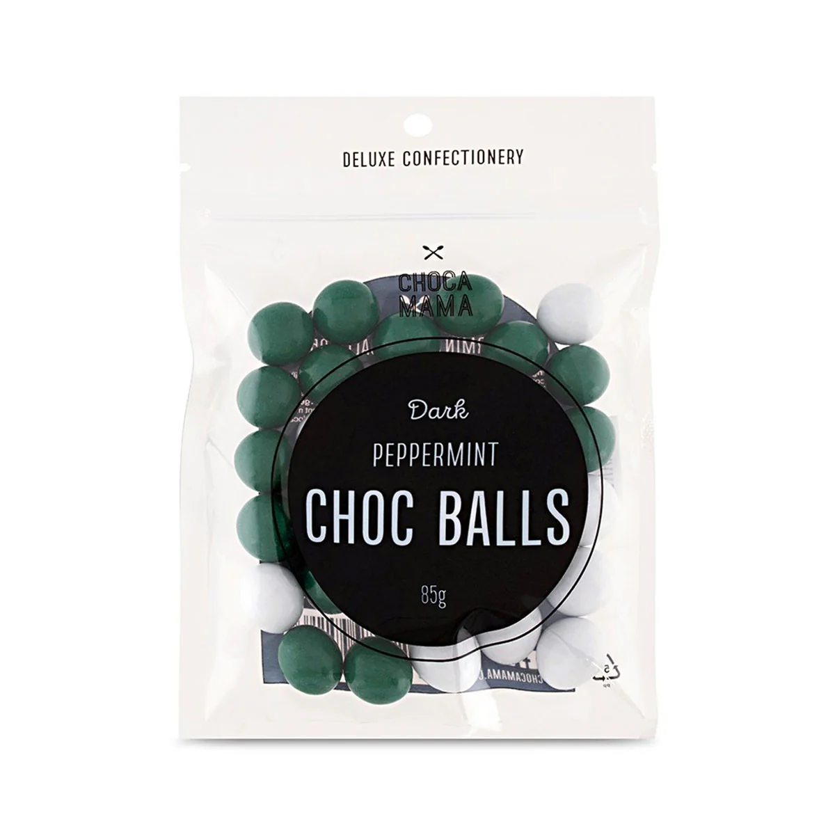 Dark Peppermint Green & White Balls 85g - Chocamama