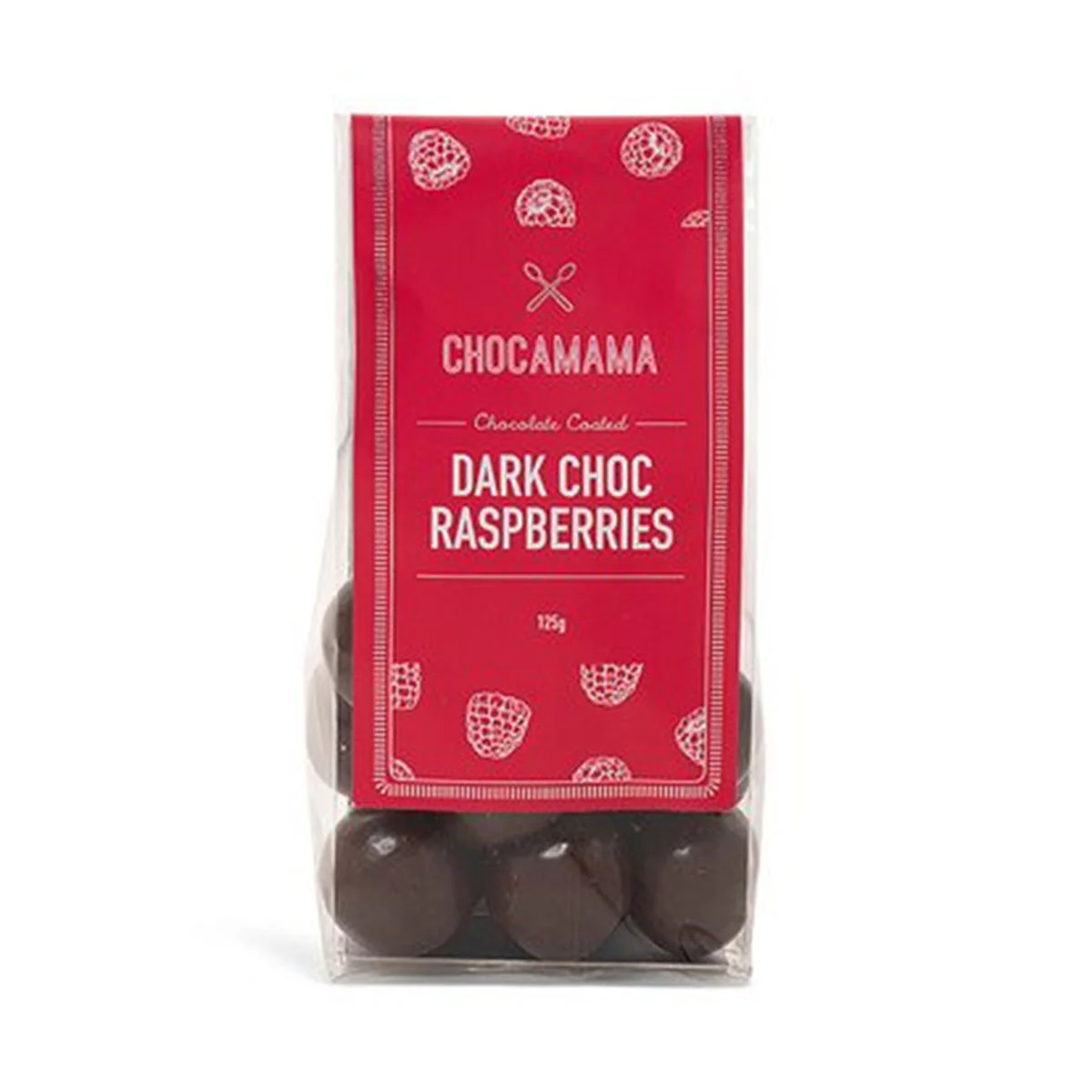 Dark Raspberries Stand Up Bag 125g - Chocomama