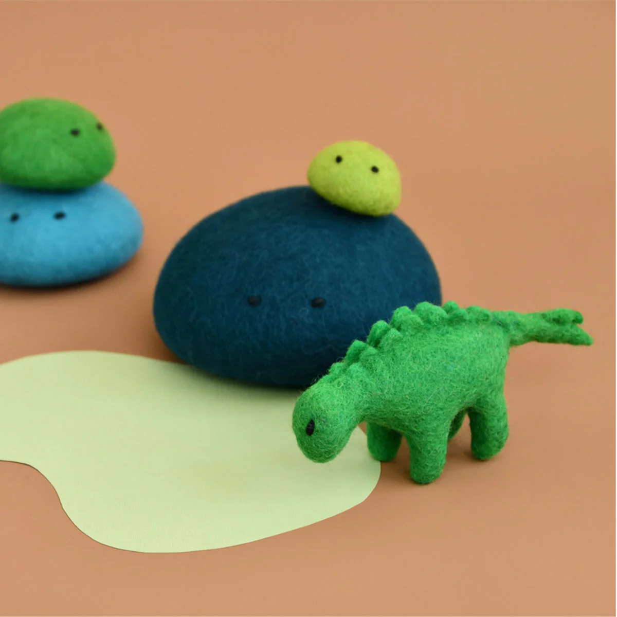 Dinosaur Felt Stegosaurus Mini Green - Dashdu