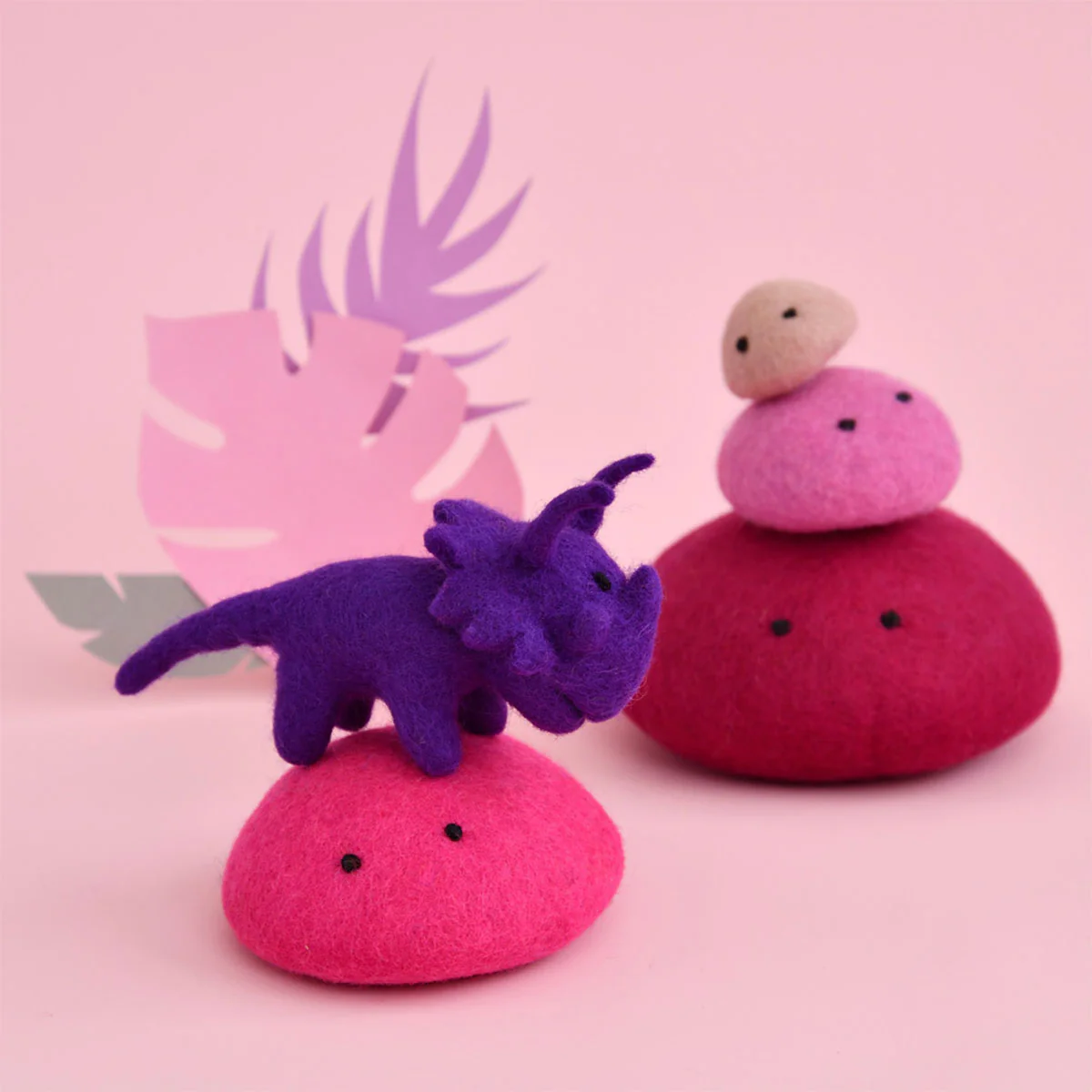 Dinosaur Felt Triceatops Mini Purple - Dashdu