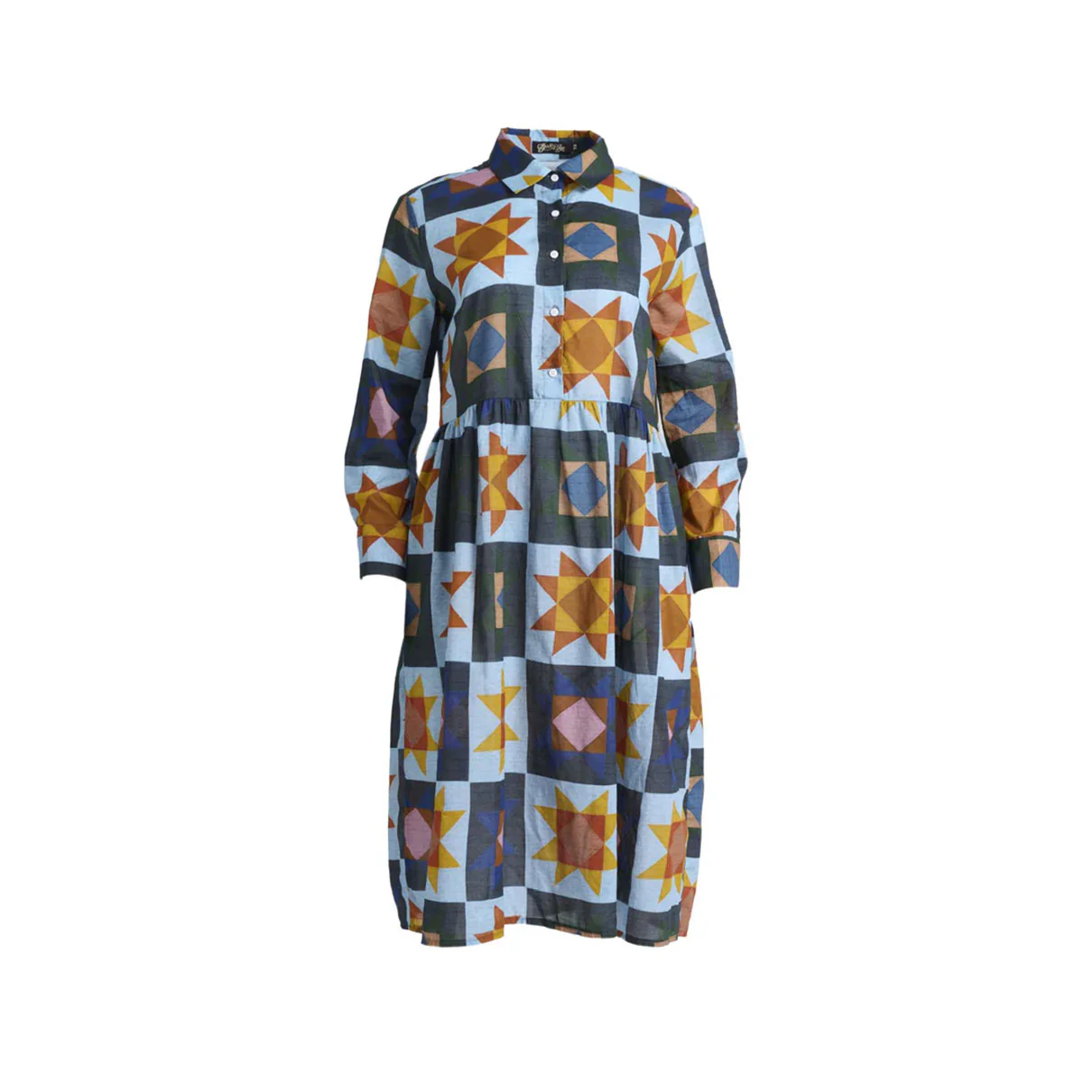 Dress Long Veda Sienna Day Cotton Voile - Olga De Polga