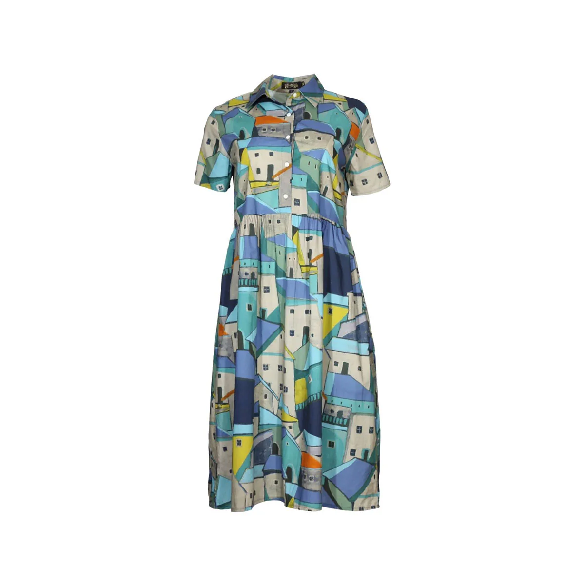 Dress Pueblito Villa Long Blue Cotton - Olga de Polga