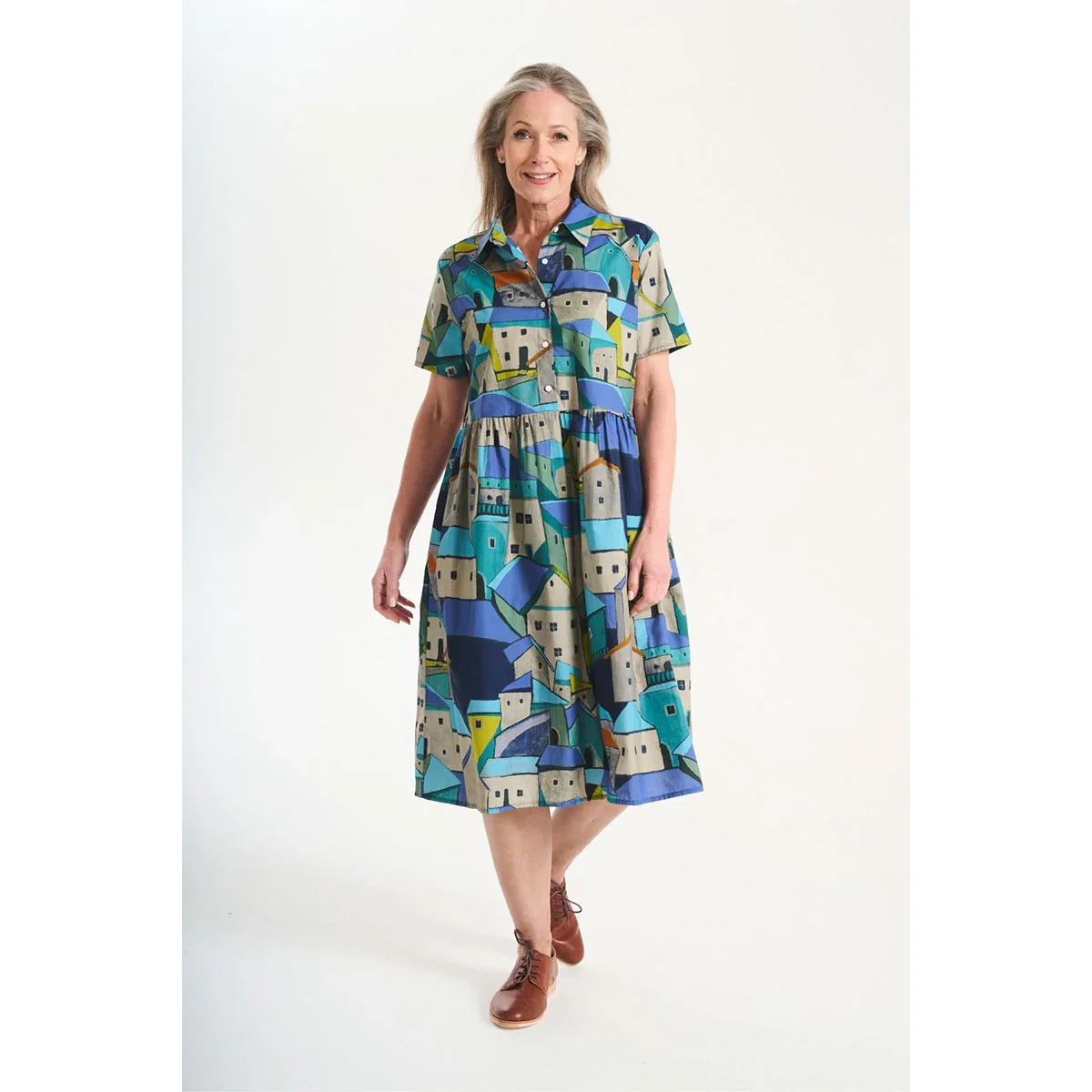 Dress Pueblito Villa Long Blue Cotton - Olga de Polga - Image 2