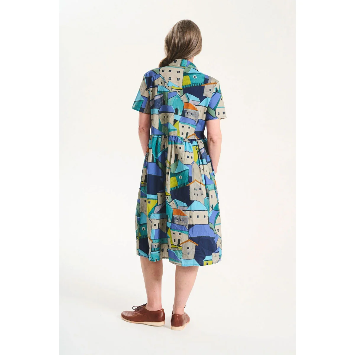 Dress Pueblito Villa Long Blue Cotton - Olga de Polga - Image 3