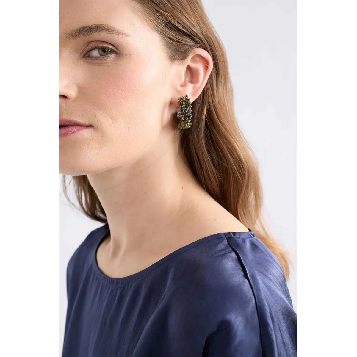Earring Small Hoop Karan Olive - Elk Accessories - Image 2