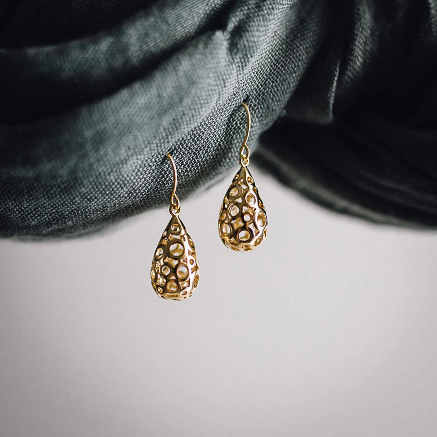 Earrings Bubble Teardrop Gold - Bec Stern - Image 2