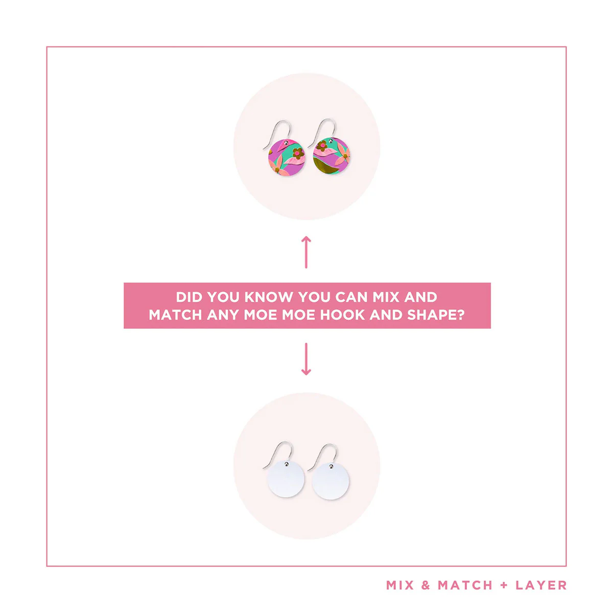 Earrings Circle Drop Floral Scape - Moe Moe Design - Image 3