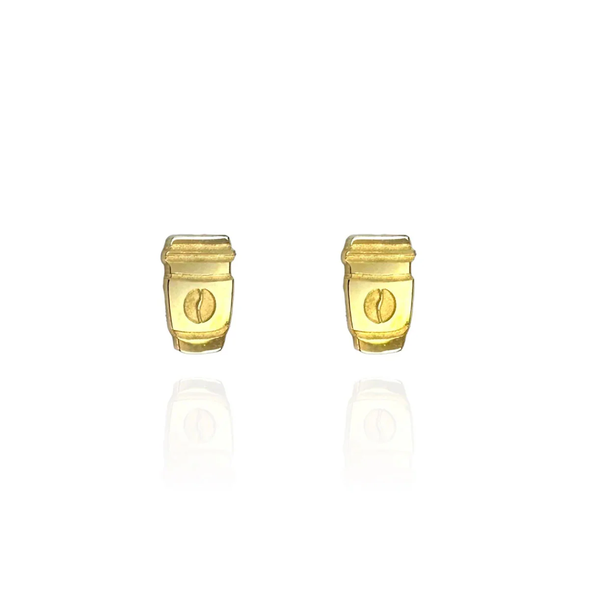 Earrings Coffee Cup Gold Studs - Originals Lab