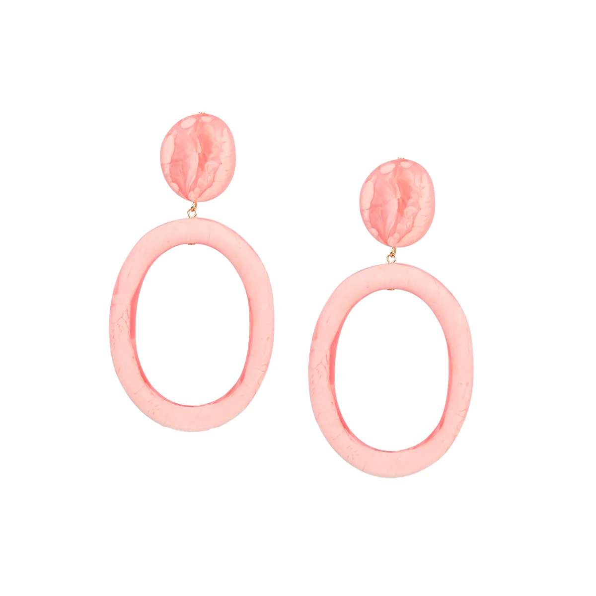 Earrings Oval Hoop Drop Melon Swirl - - Dinosaur Designs - Image 3