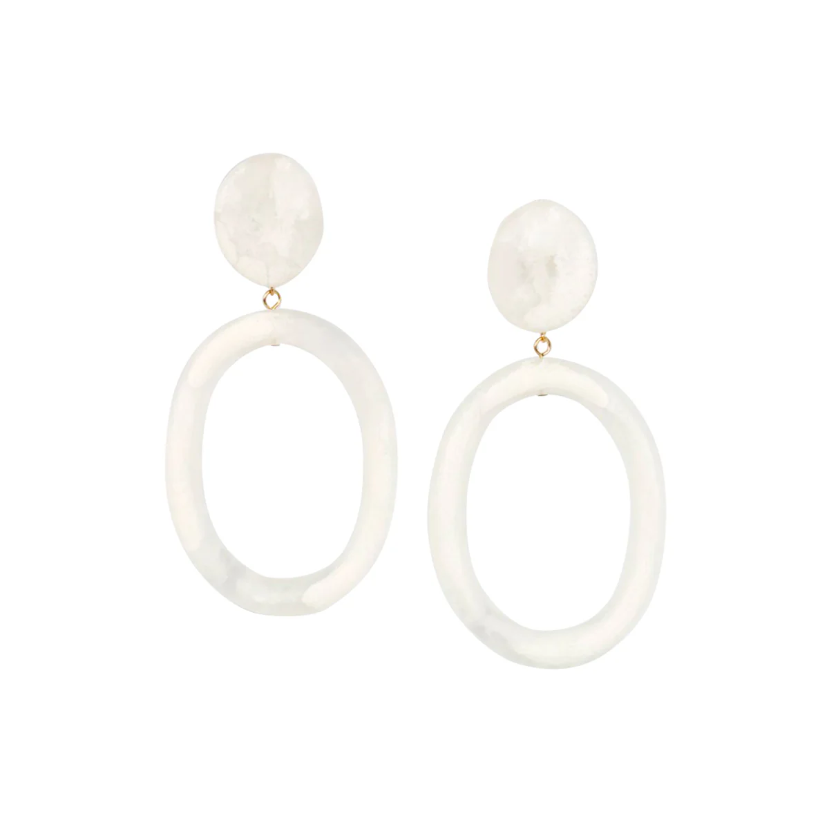 Earrings Oval Hoop Drop Melon Swirl - - Dinosaur Designs - Image 4