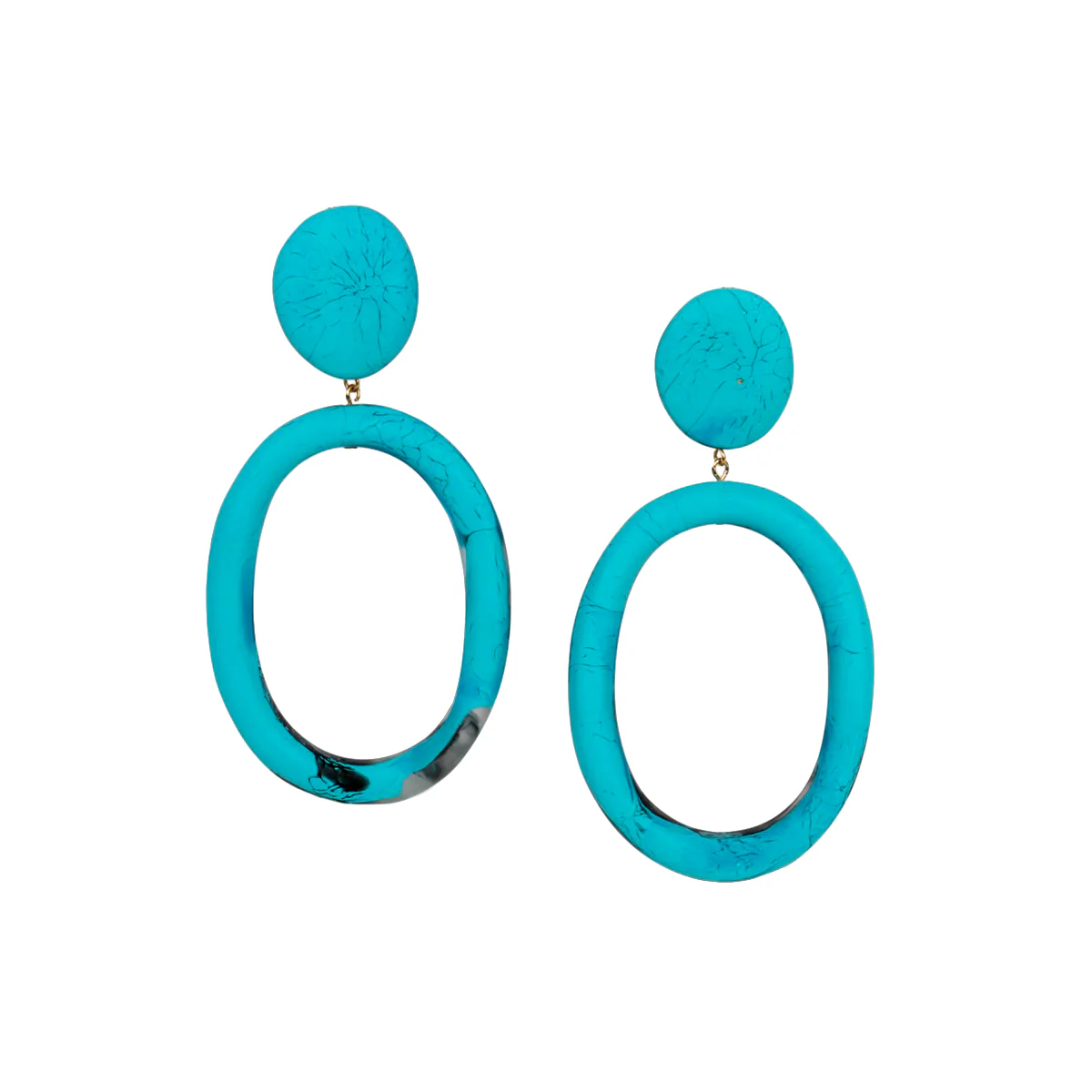 Earrings Oval Hoop Drop Melon Swirl - - Dinosaur Designs - Image 5