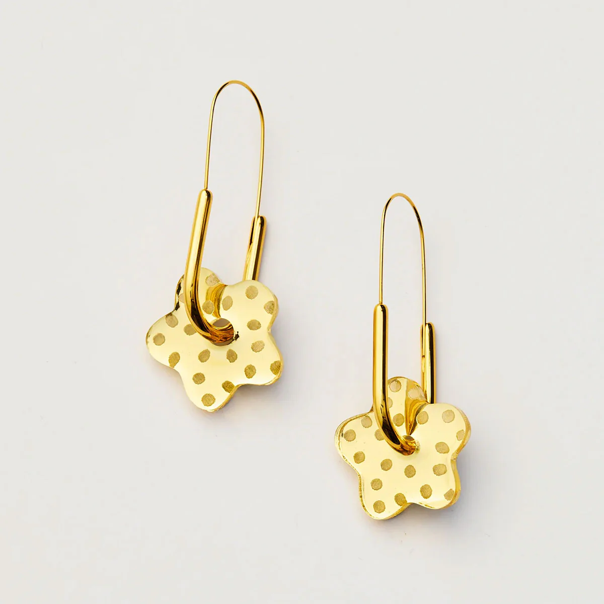 Earrings Dotty Flower Gold - Martha Jean
