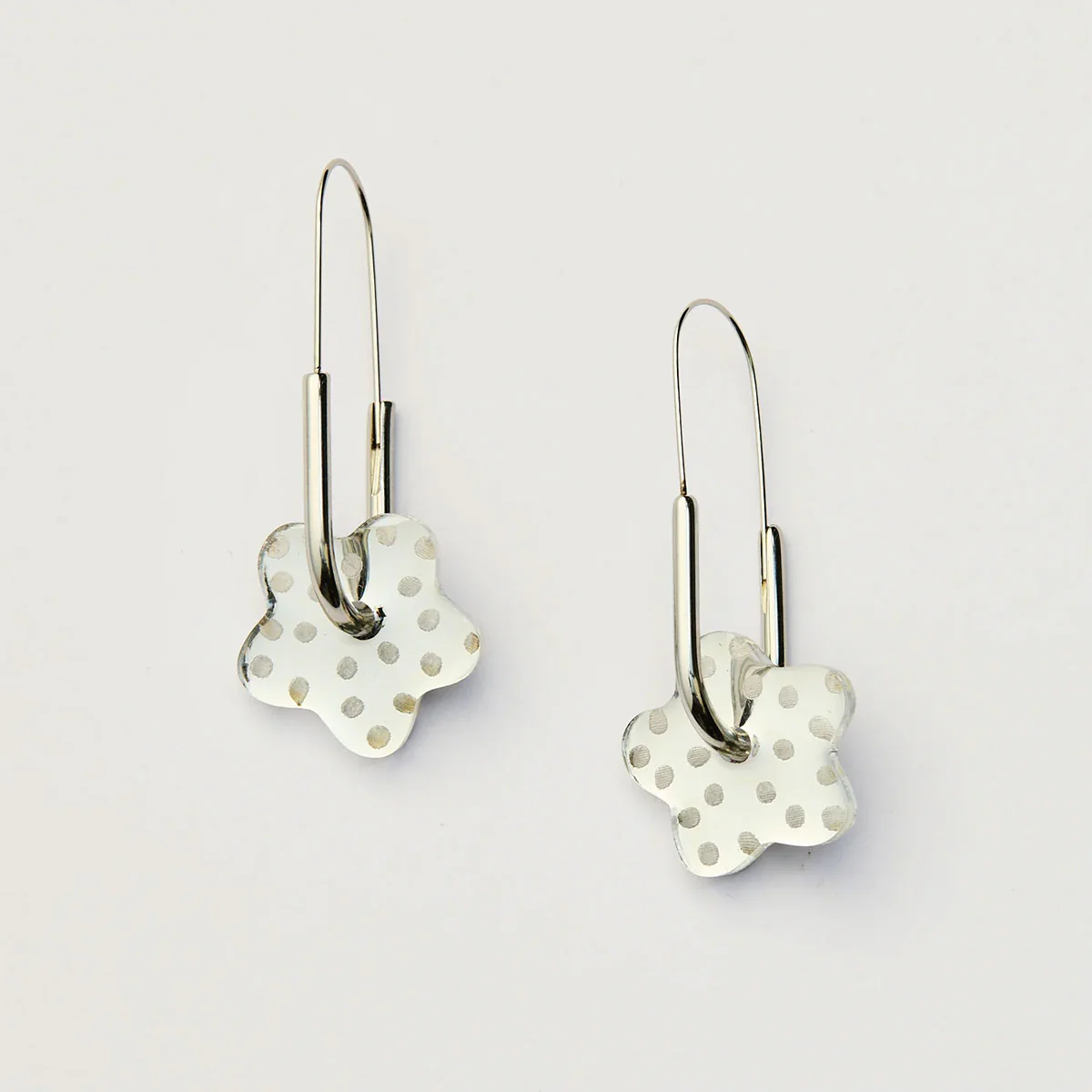 Earrings Dotty Flower Silver - Martha Jean