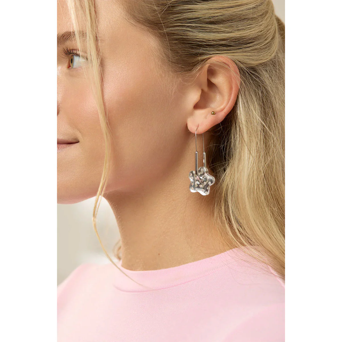 Earrings Dotty Flower Silver - Martha Jean - Image 2