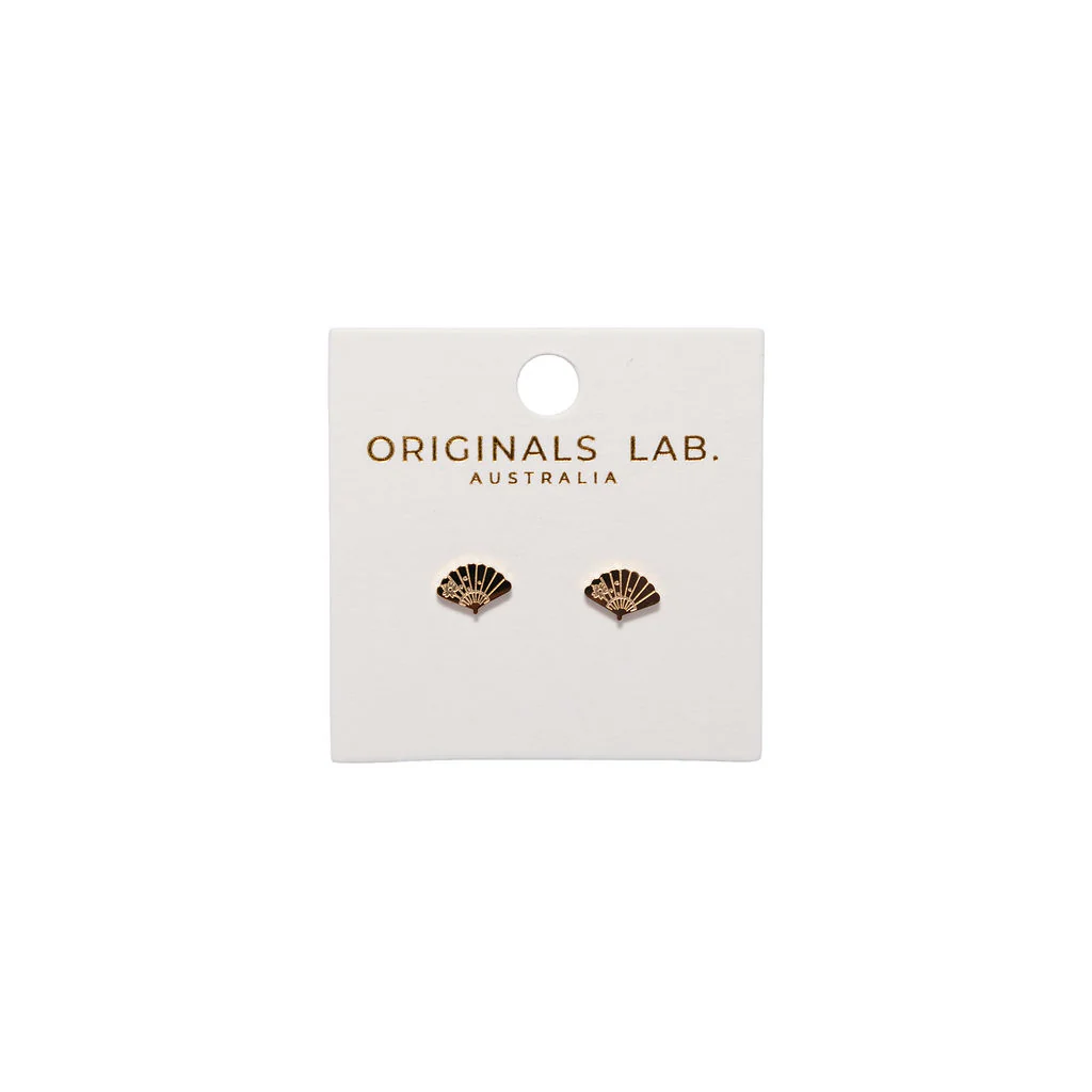 Earrings Fan Gold Studs - Originals Lab